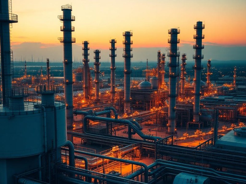 Refinery and process plant at dusk